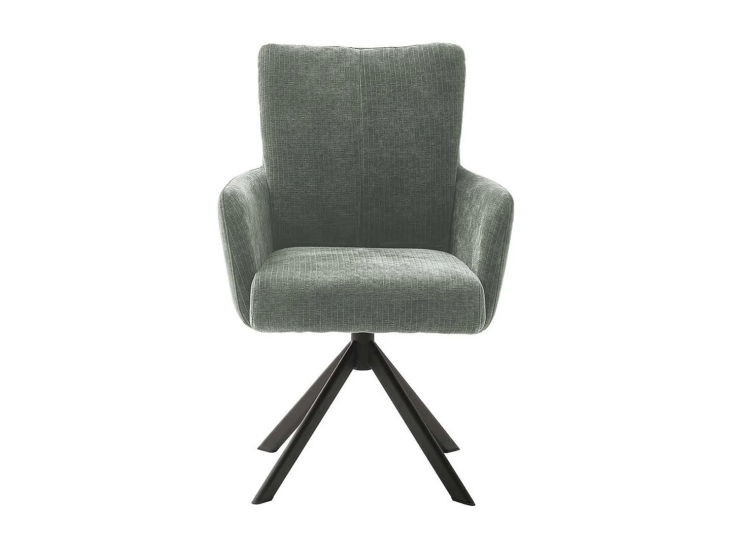 Esszimmerarmlehnstühle in Graugrün Gestell aus Metall (2er Set)