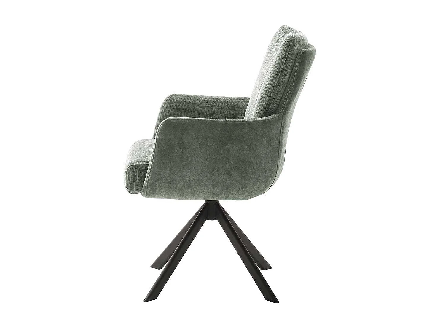 Esszimmerarmlehnstühle in Graugrün Gestell aus Metall (2er Set)