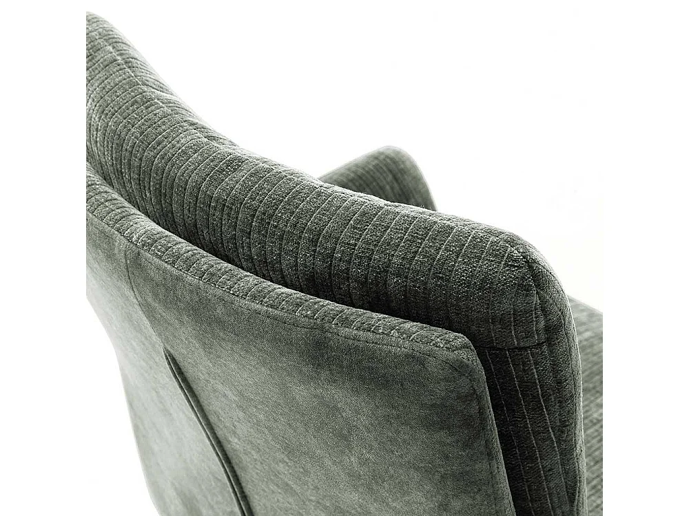 Esszimmerarmlehnstühle in Graugrün Gestell aus Metall (2er Set)