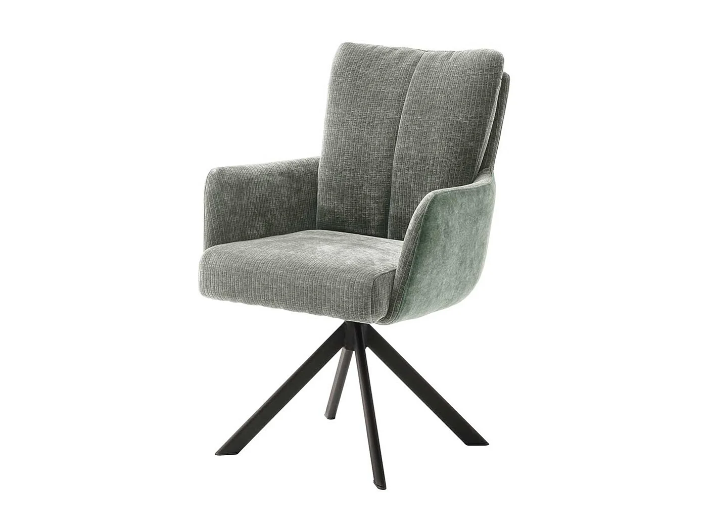 Esszimmerarmlehnstühle in Graugrün Gestell aus Metall (2er Set)