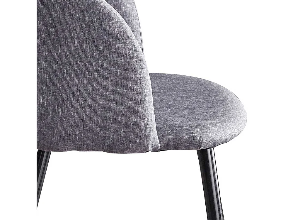 Esszimmer Polsterstühle in Grau Webstoff Metallgestell in Schwarz (2er Set)