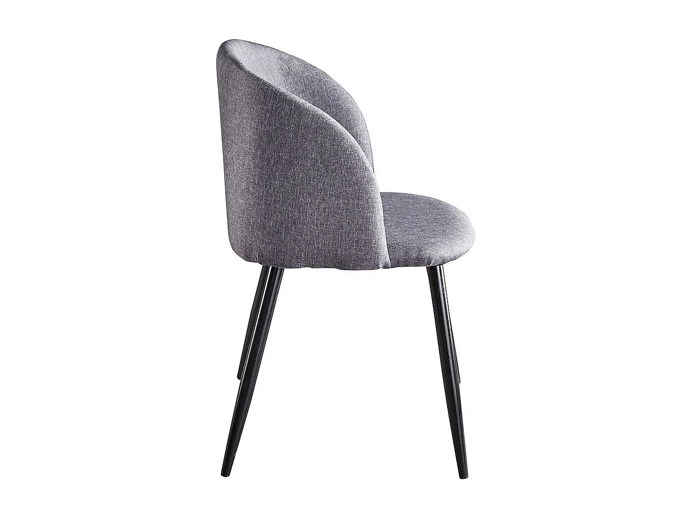 Esszimmer Polsterstühle in Grau Webstoff Metallgestell in Schwarz (2er Set)