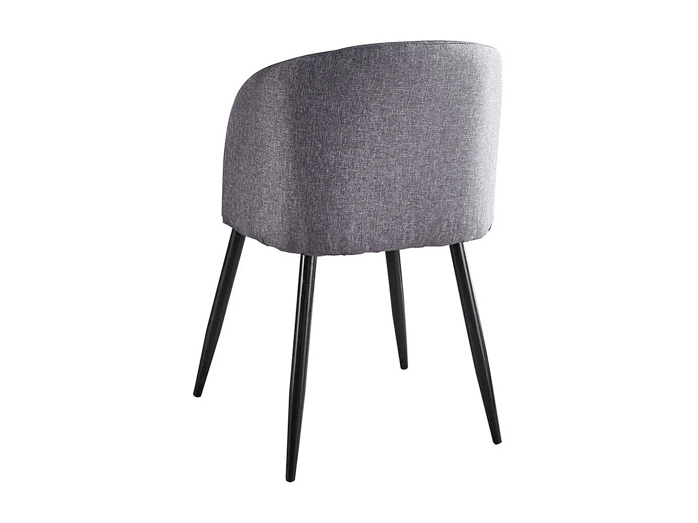 Esszimmer Polsterstühle in Grau Webstoff Metallgestell in Schwarz (2er Set)