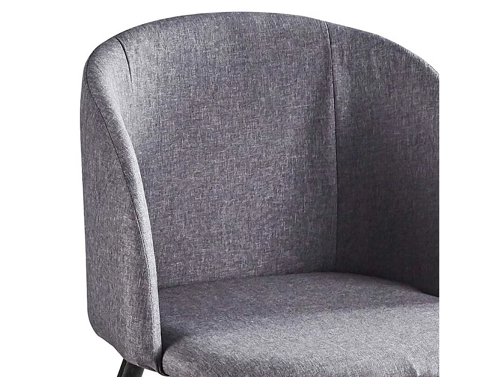 Esszimmer Polsterstühle in Grau Webstoff Metallgestell in Schwarz (2er Set)