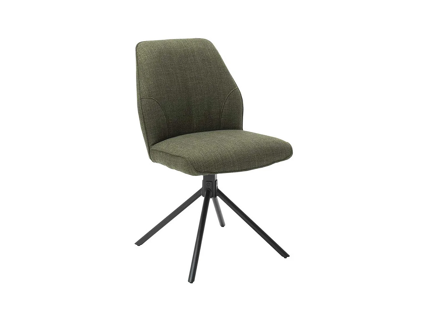 Esszimmer Polsterstühle in Oliv Grün Webstoff drehbar (2er Set)