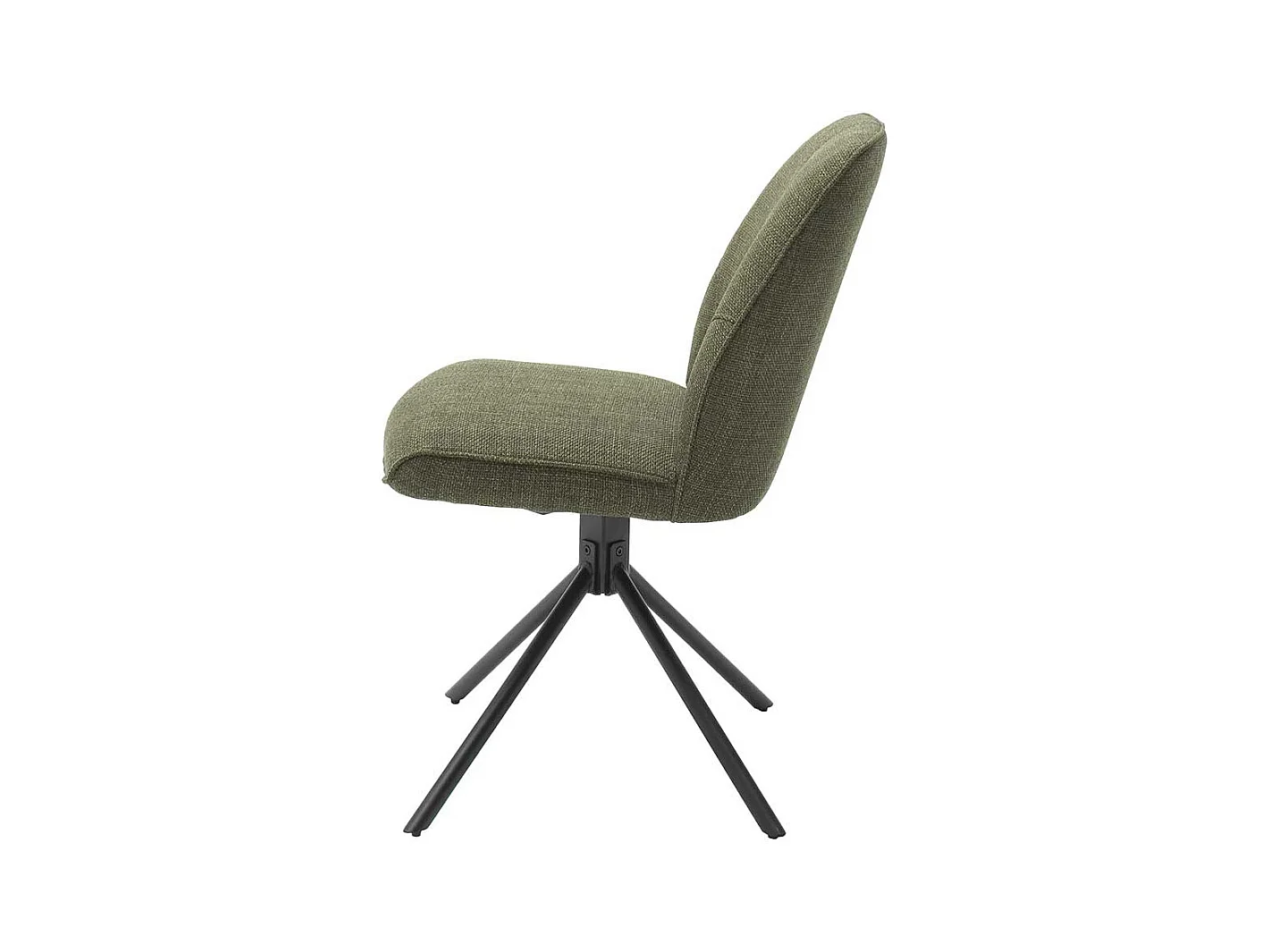 Esszimmer Polsterstühle in Oliv Grün Webstoff drehbar (2er Set)