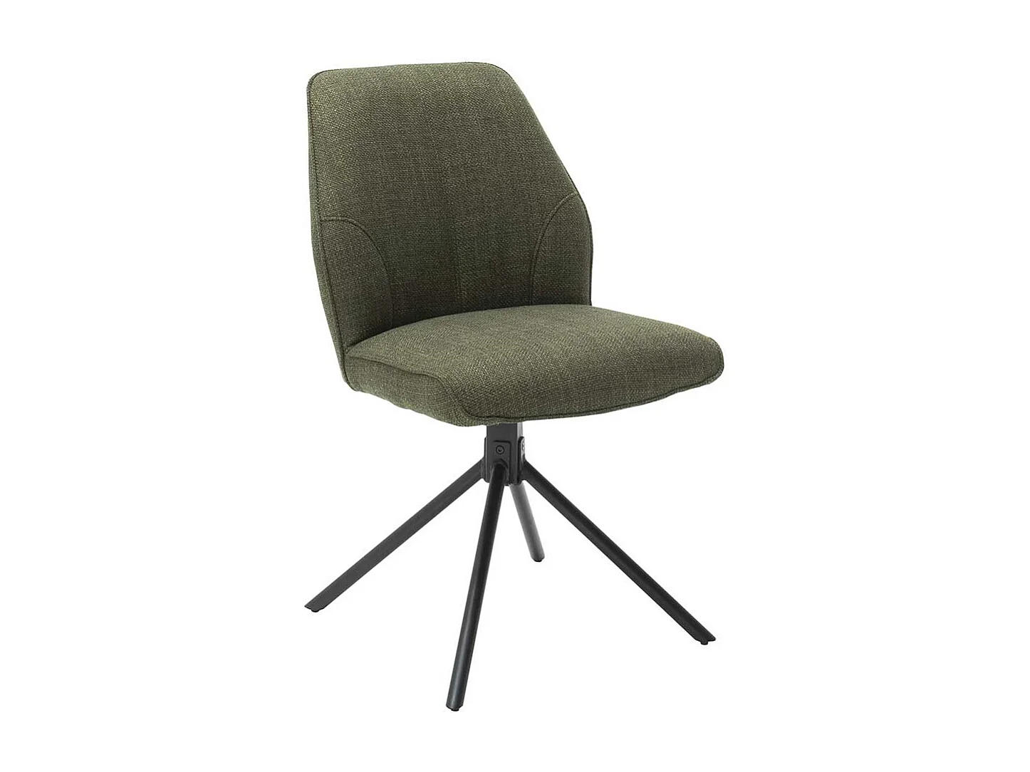 Esszimmer Polsterstühle in Oliv Grün Webstoff drehbar (2er Set)