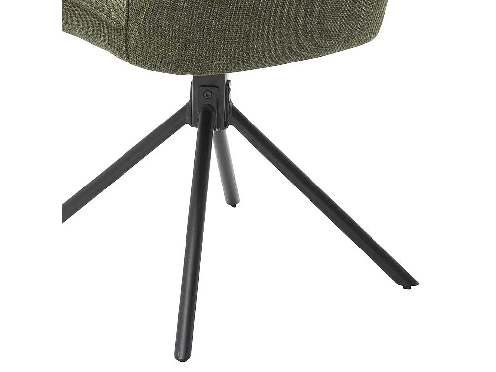 Esszimmer Polsterstühle in Oliv Grün Webstoff drehbar (2er Set)