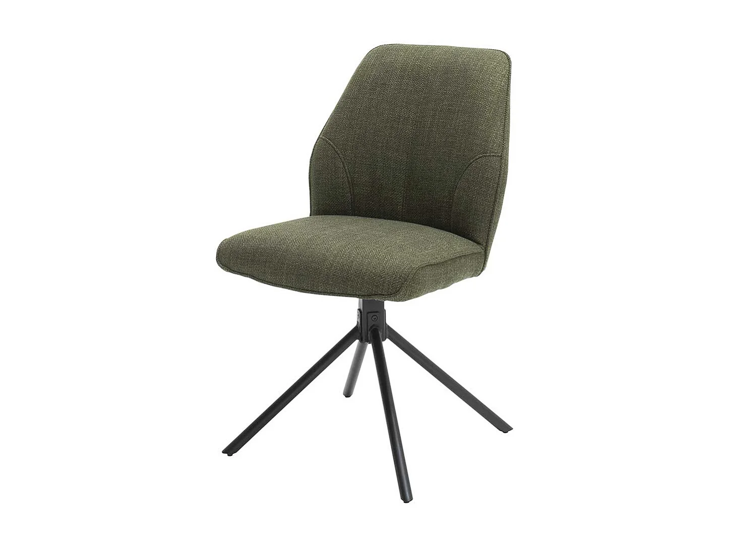 Esszimmer Polsterstühle in Oliv Grün Webstoff drehbar (2er Set)