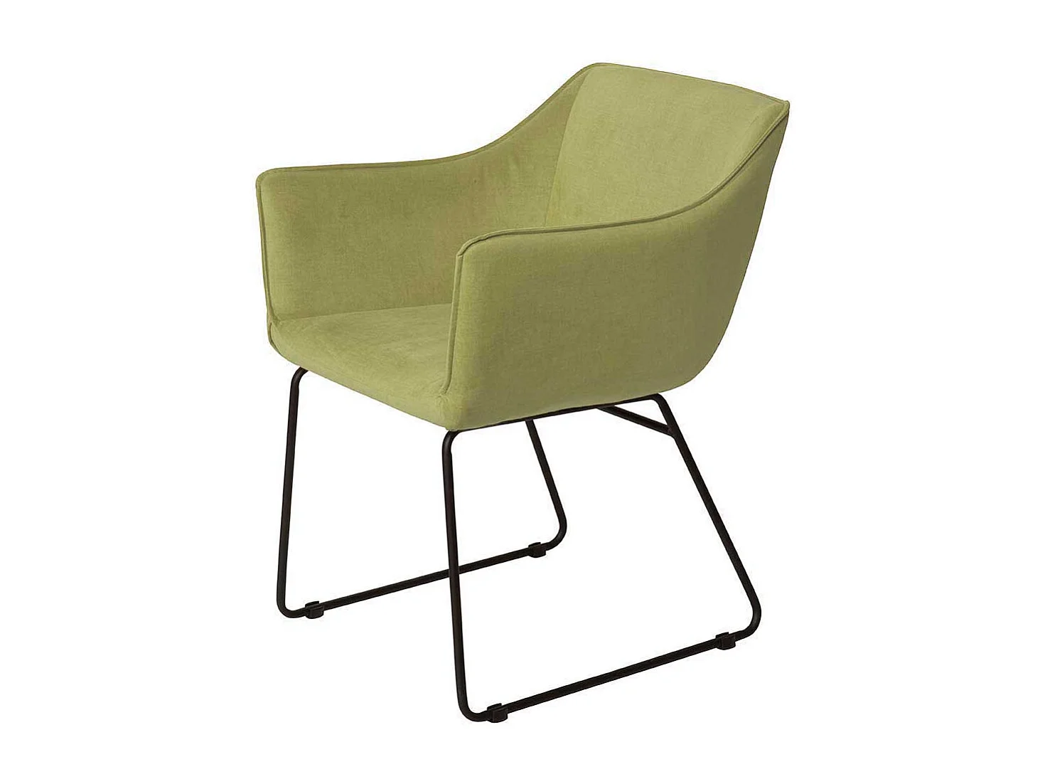 Armstuhl in Hell Grün Webstoff (2er Set)