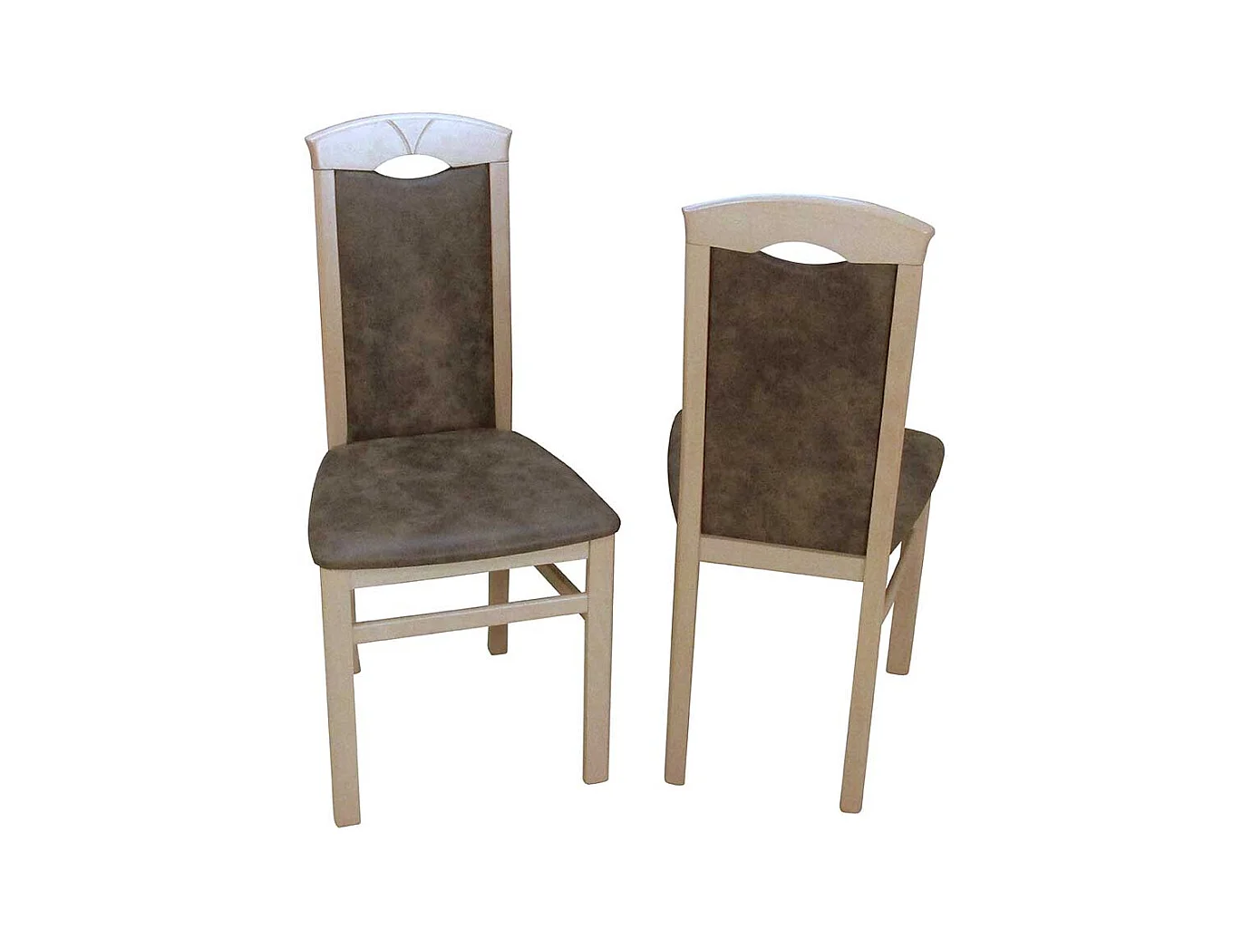 Esszimmerstuhl aus Massivholz Braun Vintage Optik Stoff (2er Set)