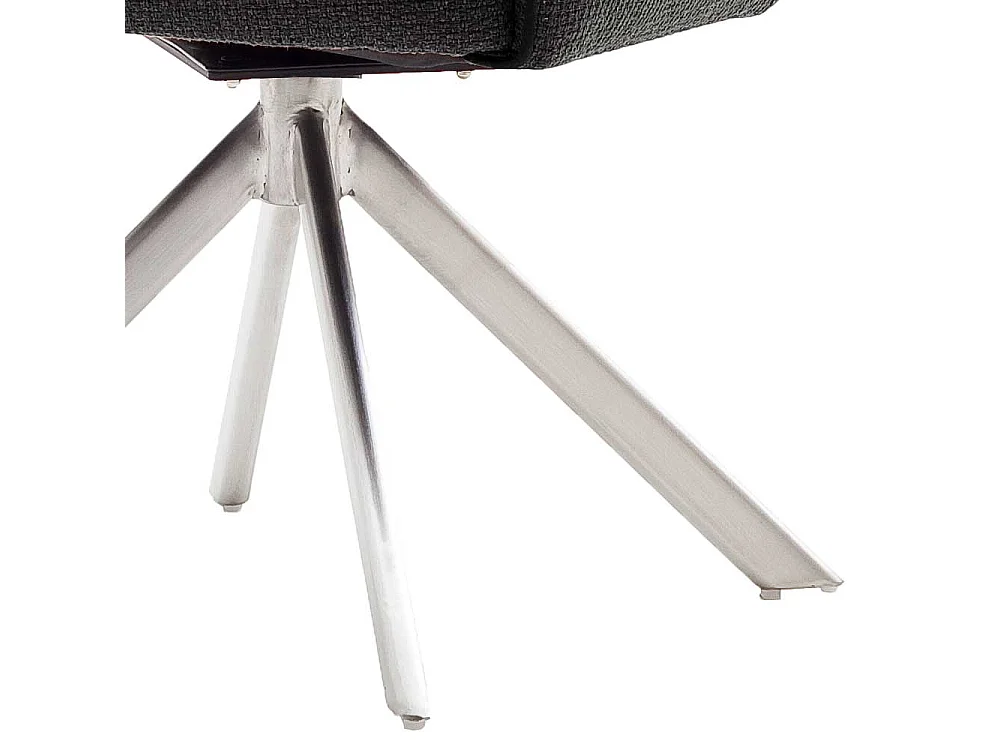 Armstühle in Anthrazit Strukturstoff drehbar (2er Set)