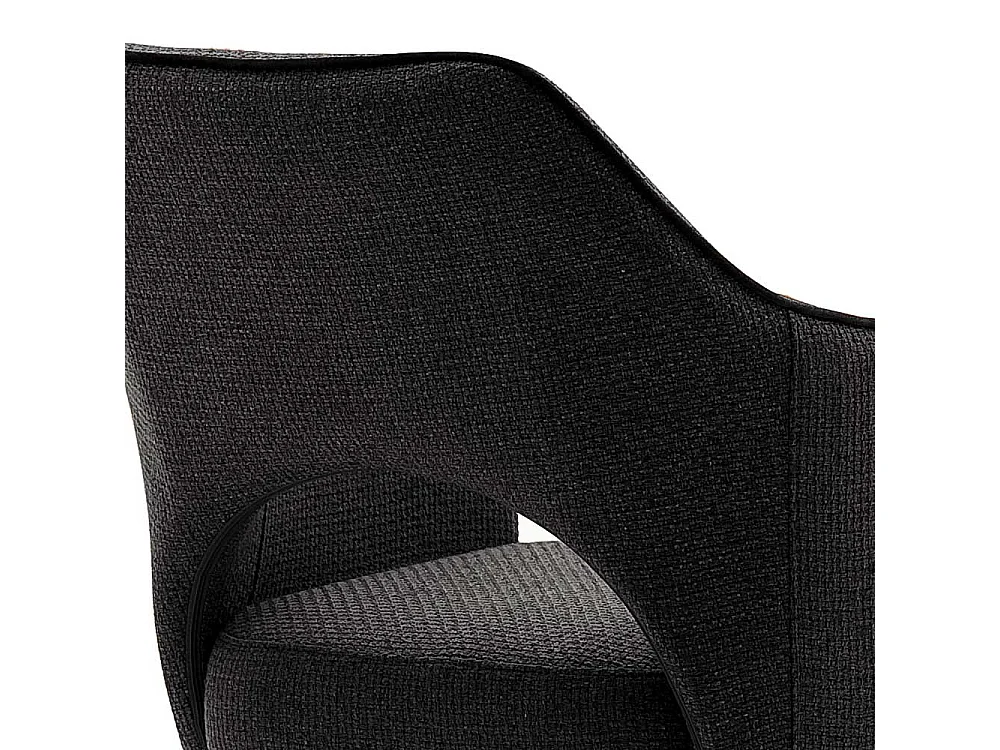 Armstühle in Anthrazit Strukturstoff drehbar (2er Set)