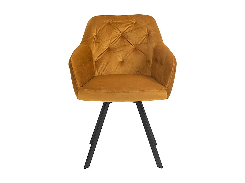 Esszimmerstuhl drehbar mit Bezug aus Samt Gelb