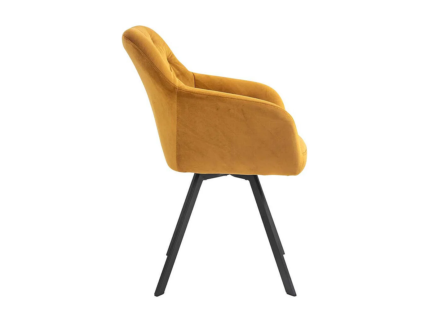 Esszimmerstuhl drehbar mit Bezug aus Samt Gelb