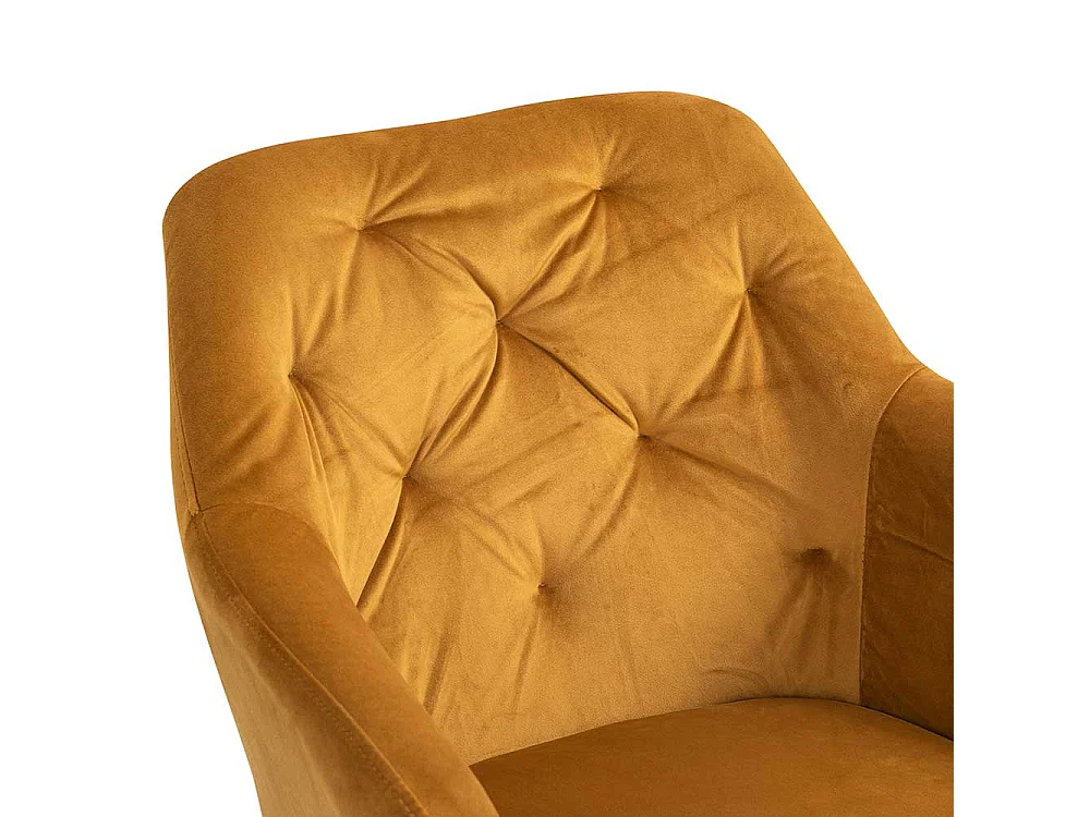 Esszimmerstuhl drehbar mit Bezug aus Samt Gelb