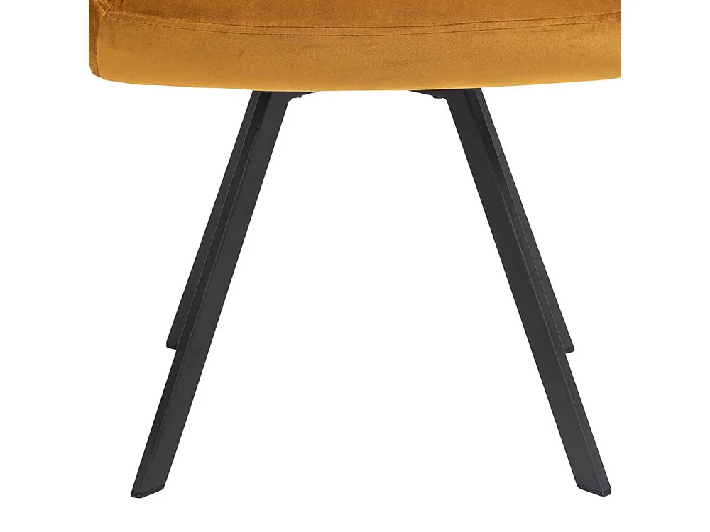 Esszimmerstuhl drehbar mit Bezug aus Samt Gelb