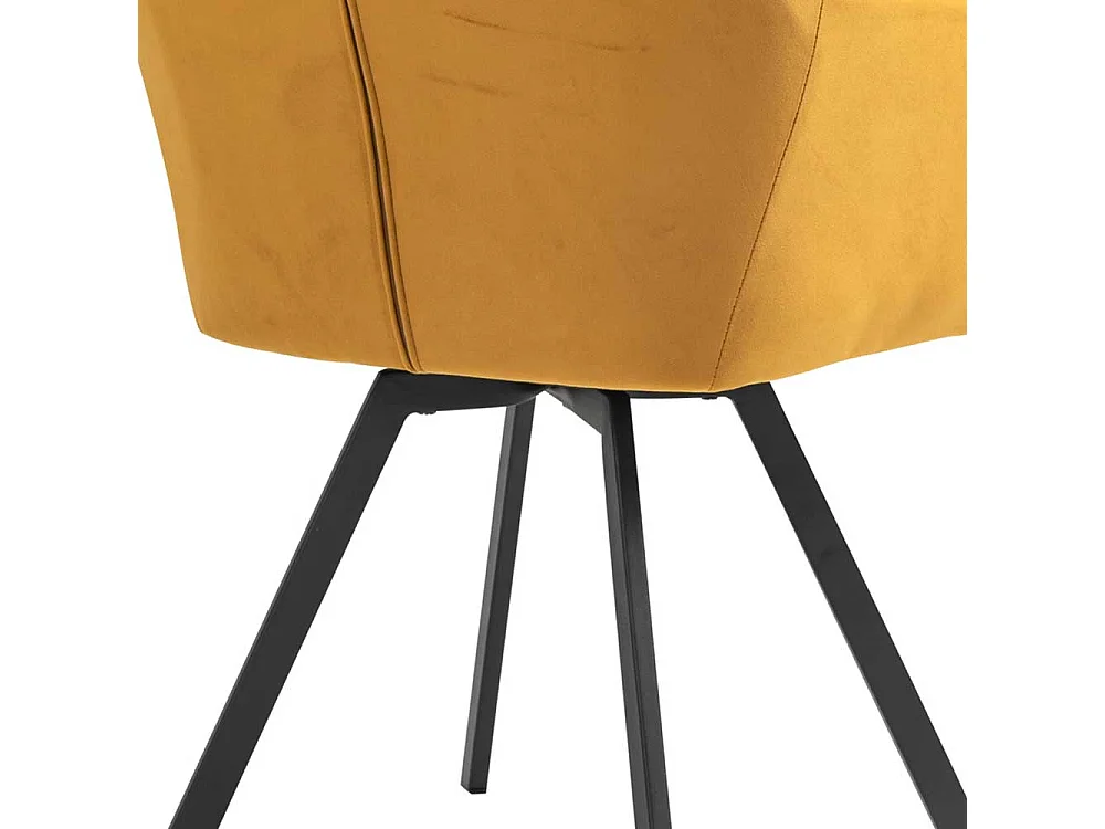 Esszimmerstuhl drehbar mit Bezug aus Samt Gelb