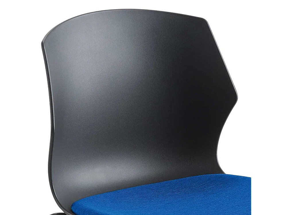 Stapelstuhl in Blau und Anthrazit Metallgestell Schwarz