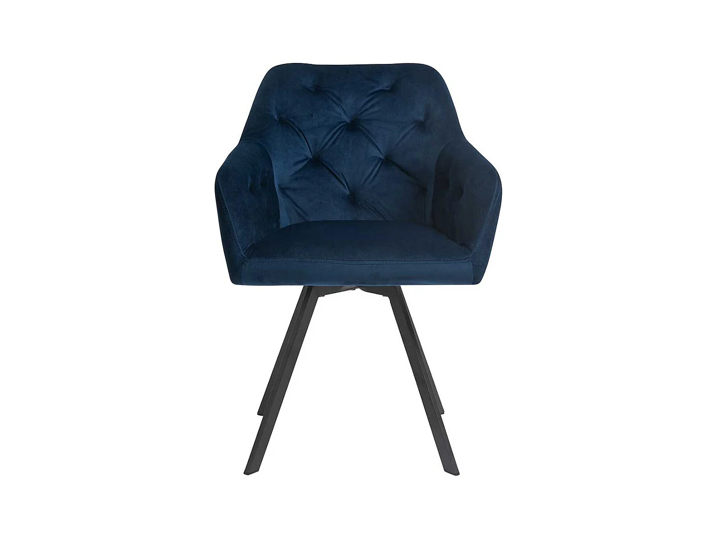 Esszimmerstuhl Samt in Dunkelblau Metallgestell schwarz