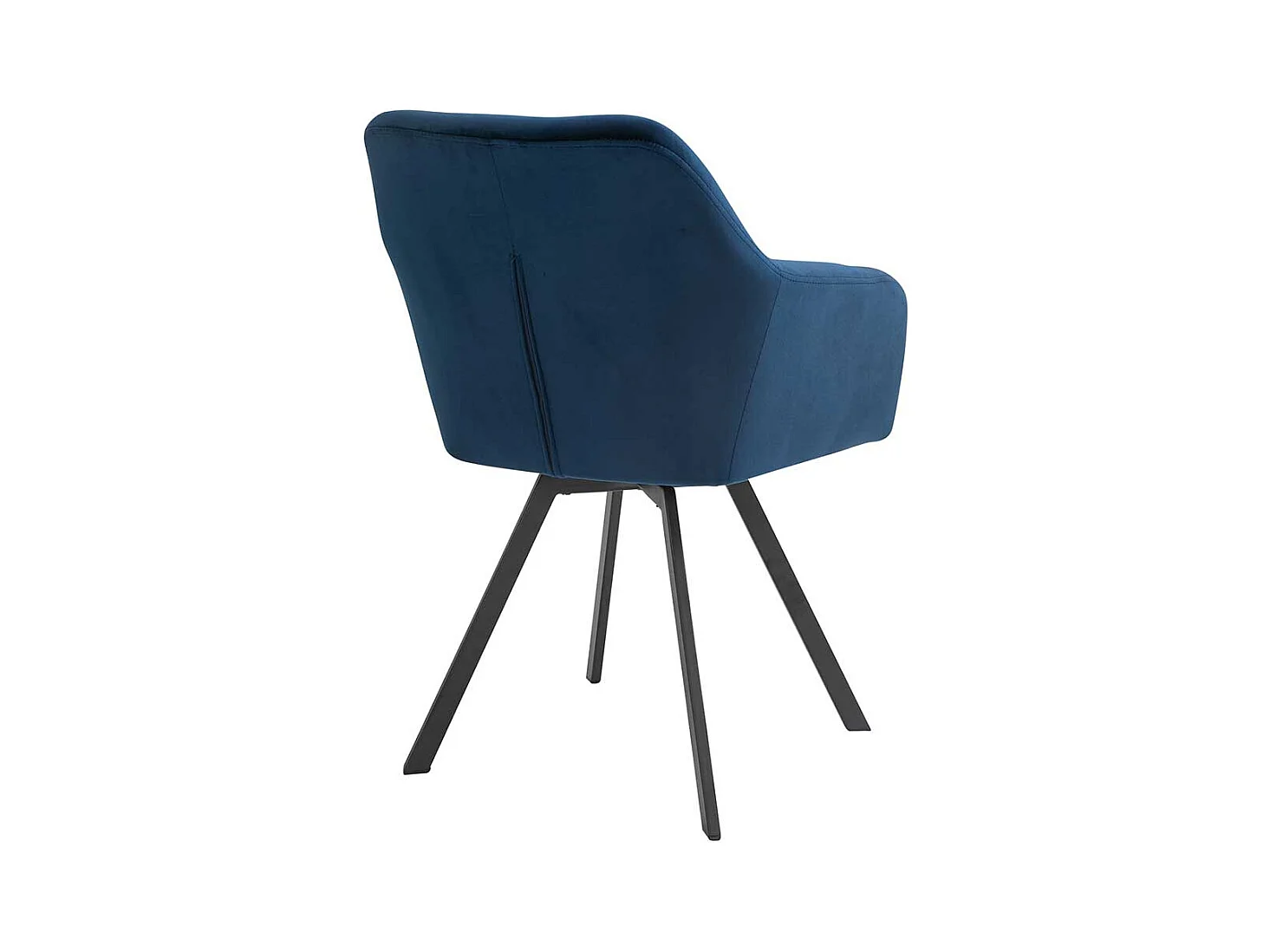 Esszimmerstuhl Samt in Dunkelblau Metallgestell schwarz