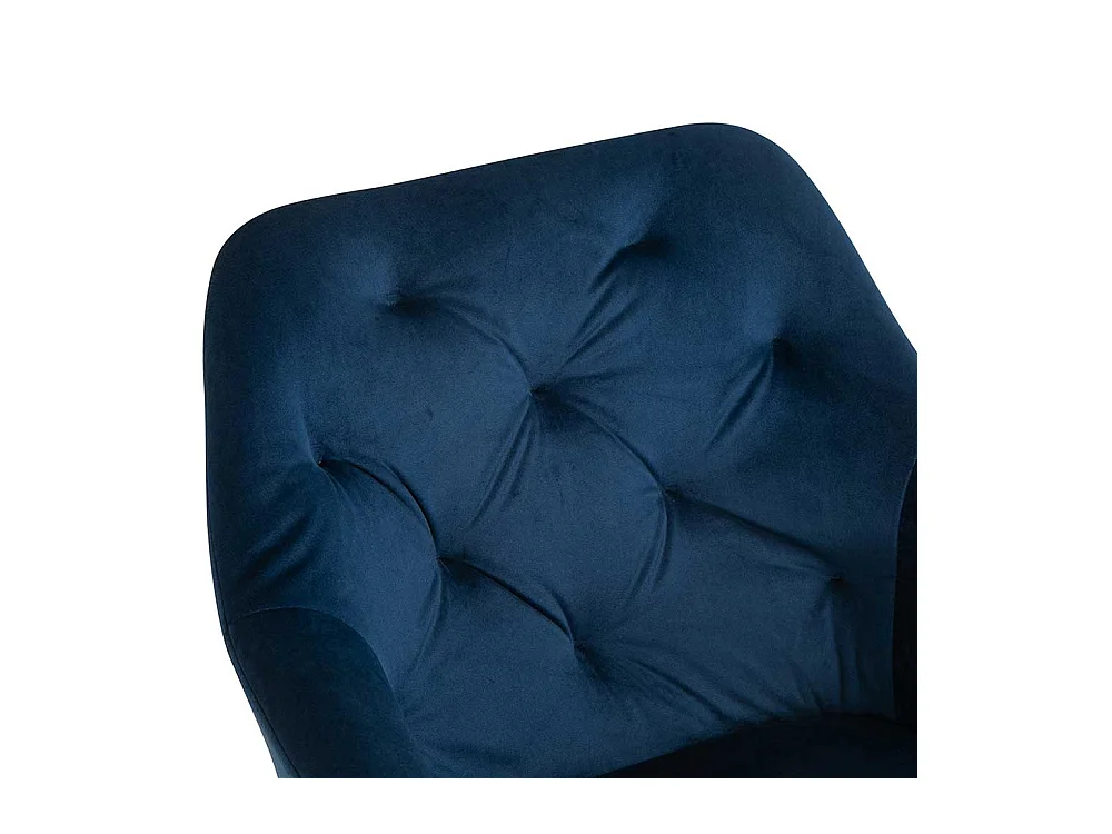 Esszimmerstuhl Samt in Dunkelblau Metallgestell schwarz