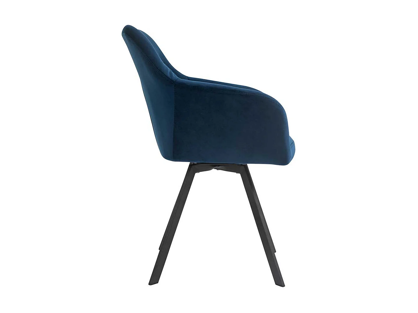 Esszimmerstuhl Samt in Dunkelblau Metallgestell schwarz