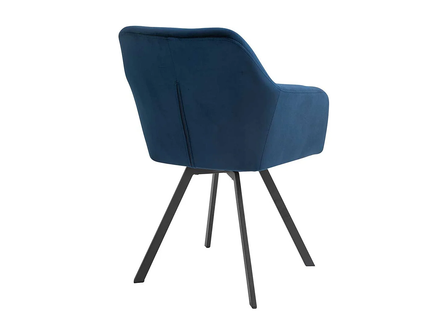 Esszimmerstuhl Samt in Dunkelblau Metallgestell schwarz
