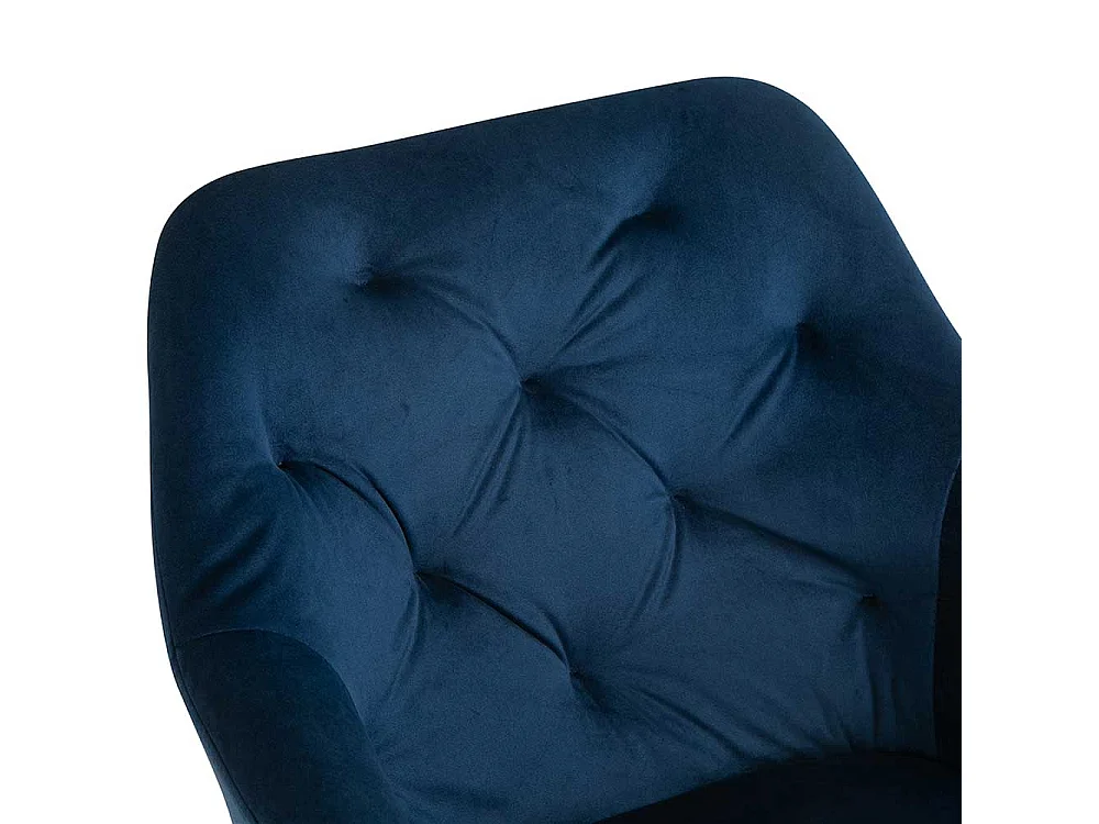 Esszimmerstuhl Samt in Dunkelblau Metallgestell schwarz