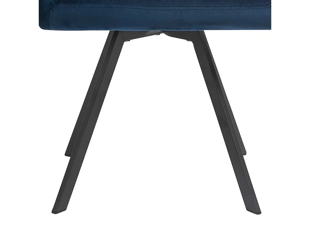 Esszimmerstuhl Samt in Dunkelblau Metallgestell schwarz