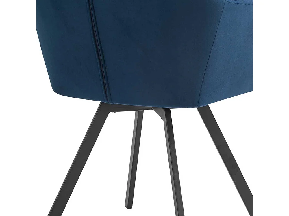 Esszimmerstuhl Samt in Dunkelblau Metallgestell schwarz