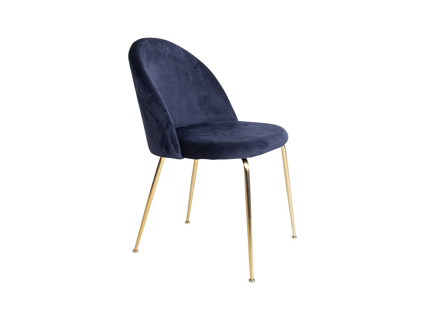 Esszimmer Stühle in Dunkelblau Samt Retrostil (2er Set)