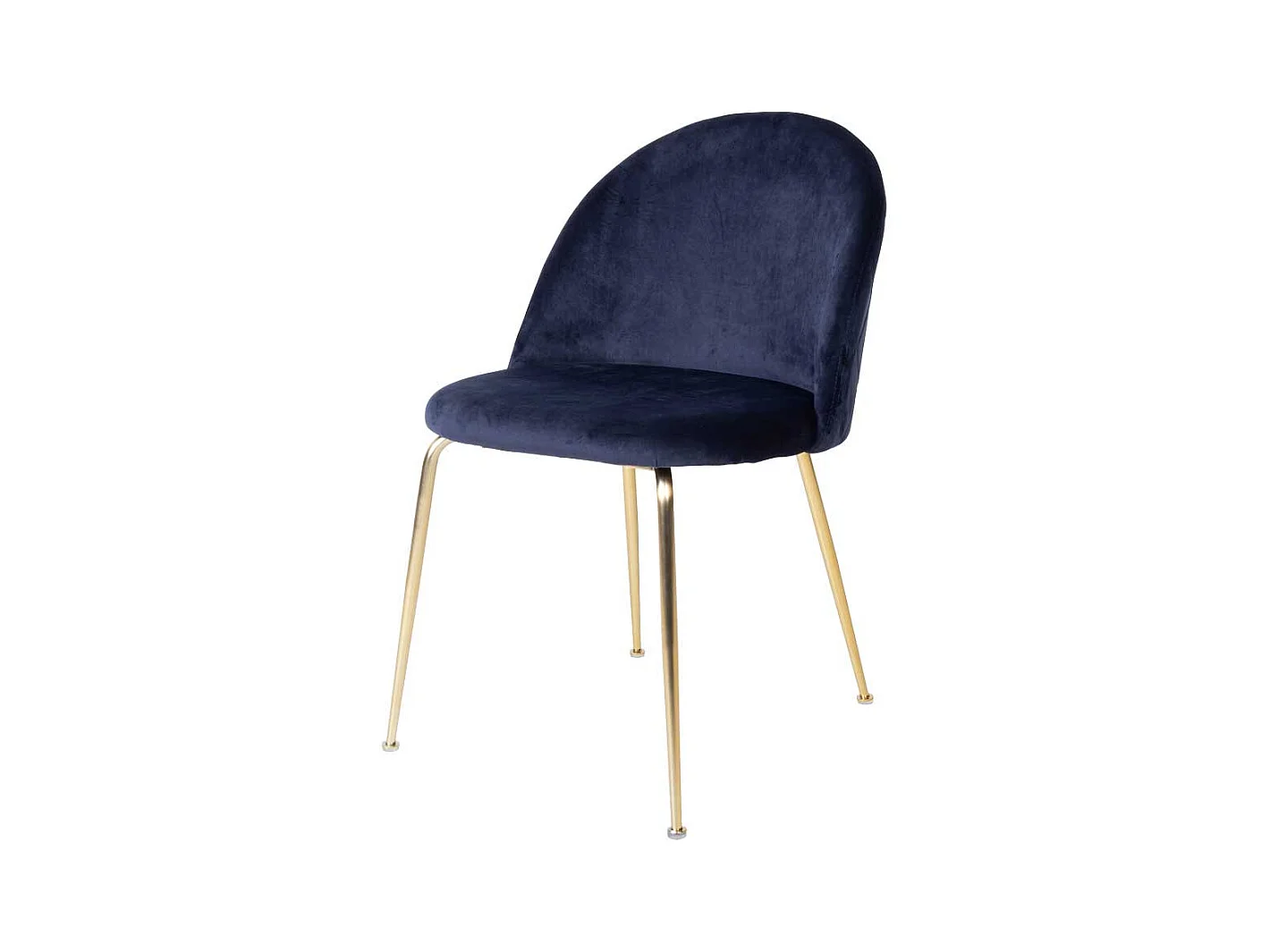 Esszimmer Stühle in Dunkelblau Samt Retrostil (2er Set)