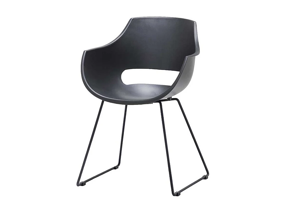 Armlehner in Grau Kunststoff Metallbügeln (4er Set)