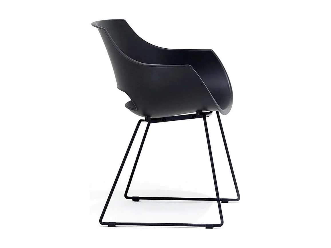 Armlehner in Grau Kunststoff Metallbügeln (4er Set)