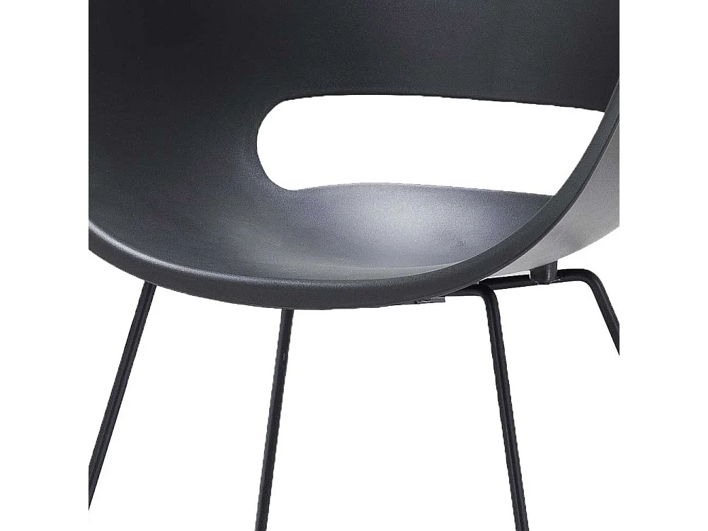 Armlehner in Grau Kunststoff Metallbügeln (4er Set)