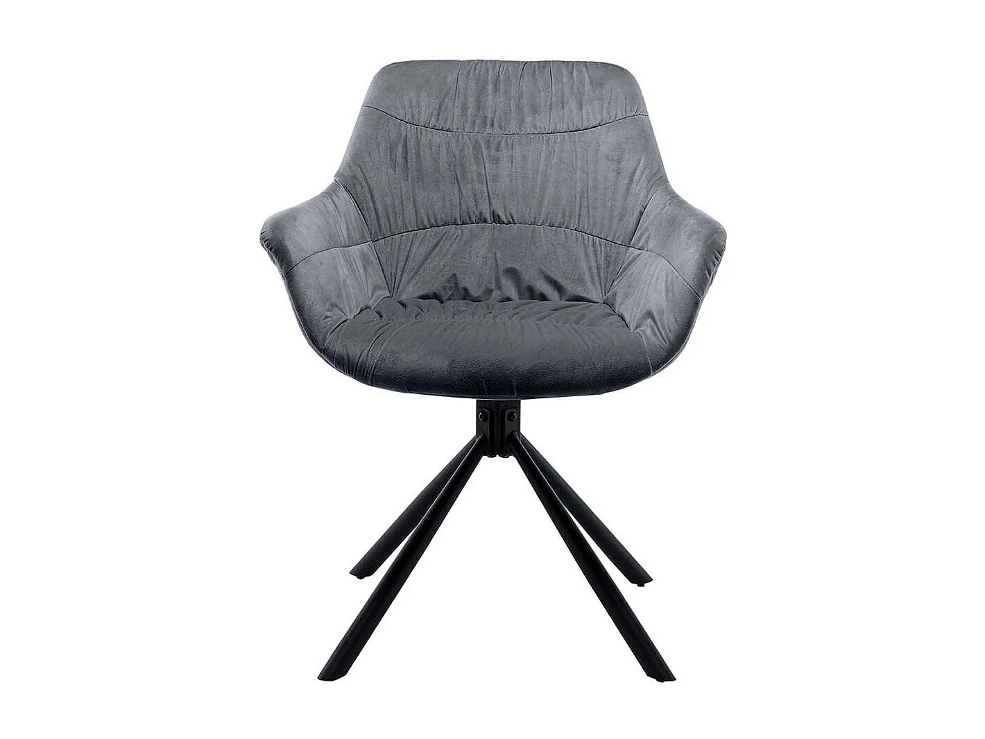 Polsterstuhl Esszimmer drehbar aus Samt und Metall Armlehnen