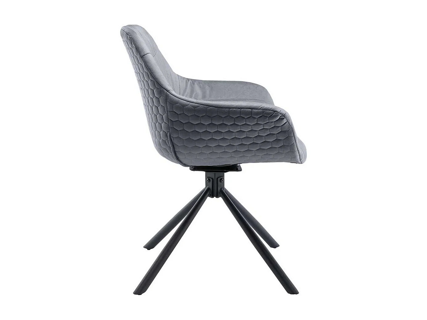 Polsterstuhl Esszimmer drehbar aus Samt und Metall Armlehnen