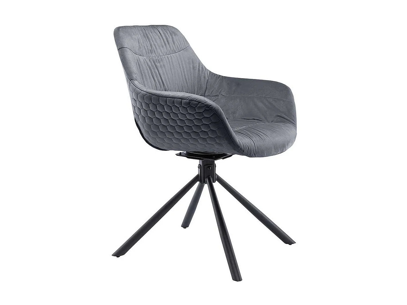 Polsterstuhl Esszimmer drehbar aus Samt und Metall Armlehnen