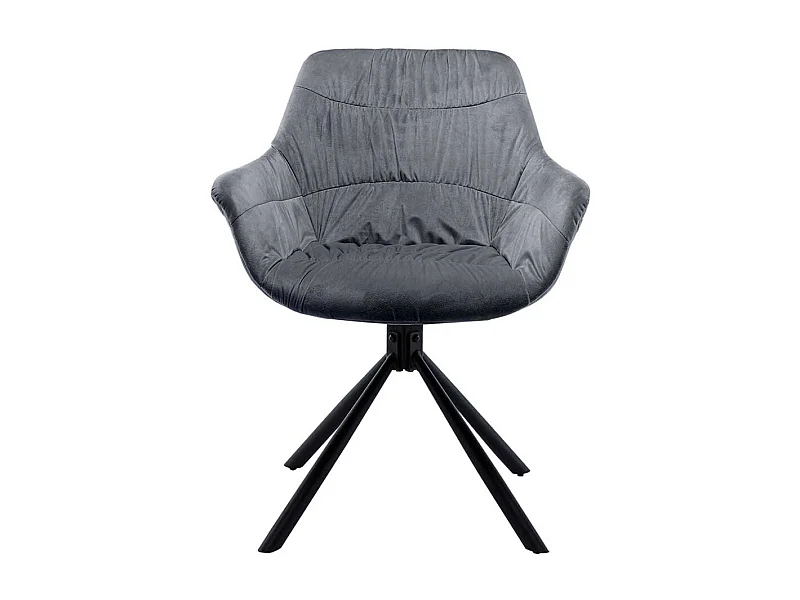 Polsterstuhl Esszimmer drehbar aus Samt und Metall Armlehnen