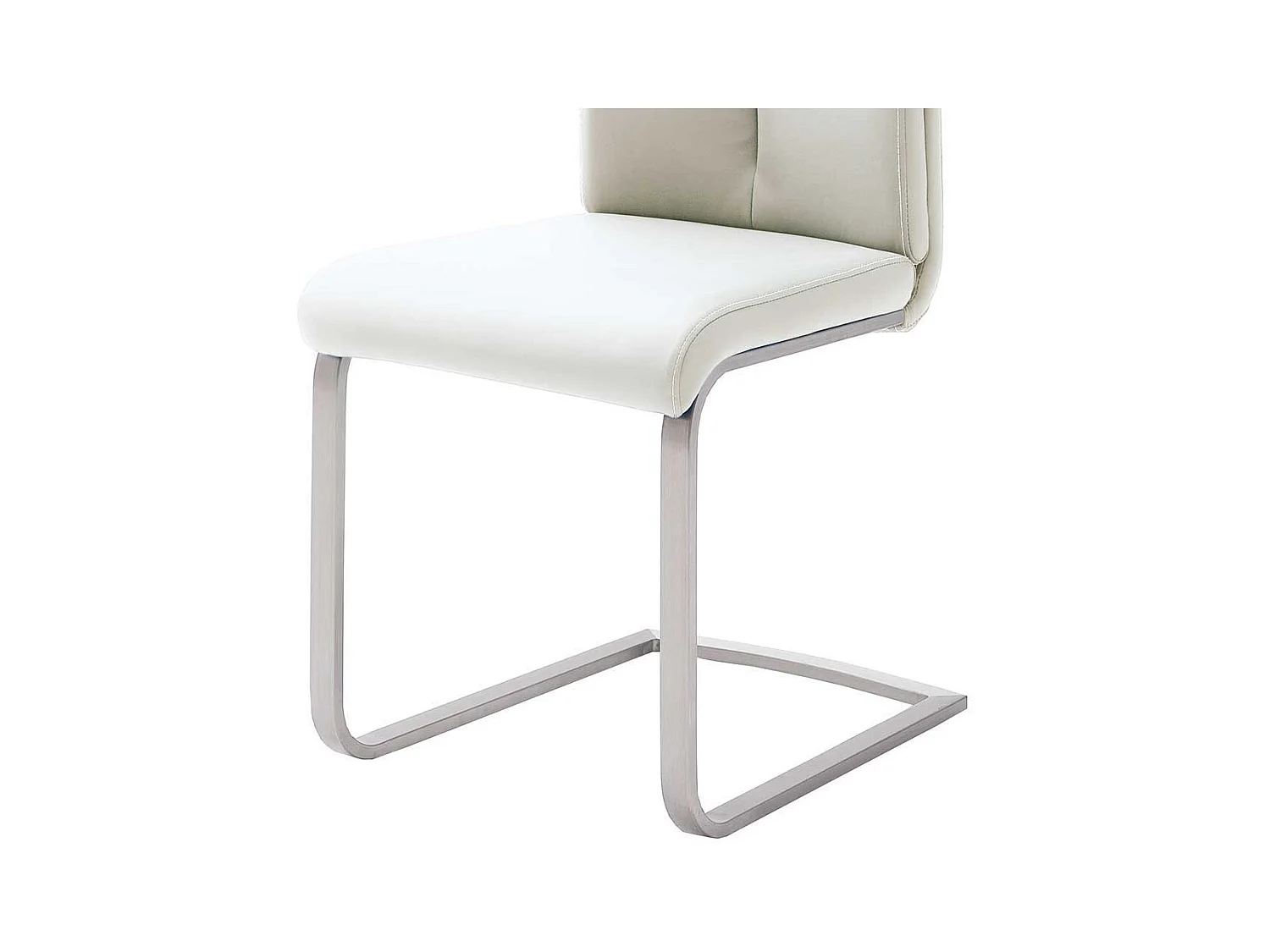 Schwingstuhl in Kunstleder Weiß Edelstahl (4er Set)