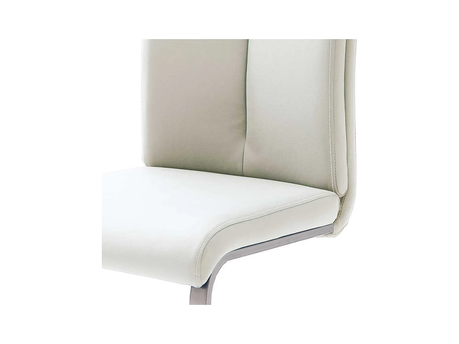 Schwingstuhl in Kunstleder Weiß Edelstahl (4er Set)