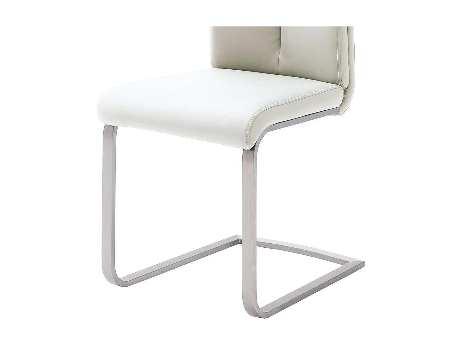 Schwingstuhl in Kunstleder Weiß Edelstahl (4er Set)