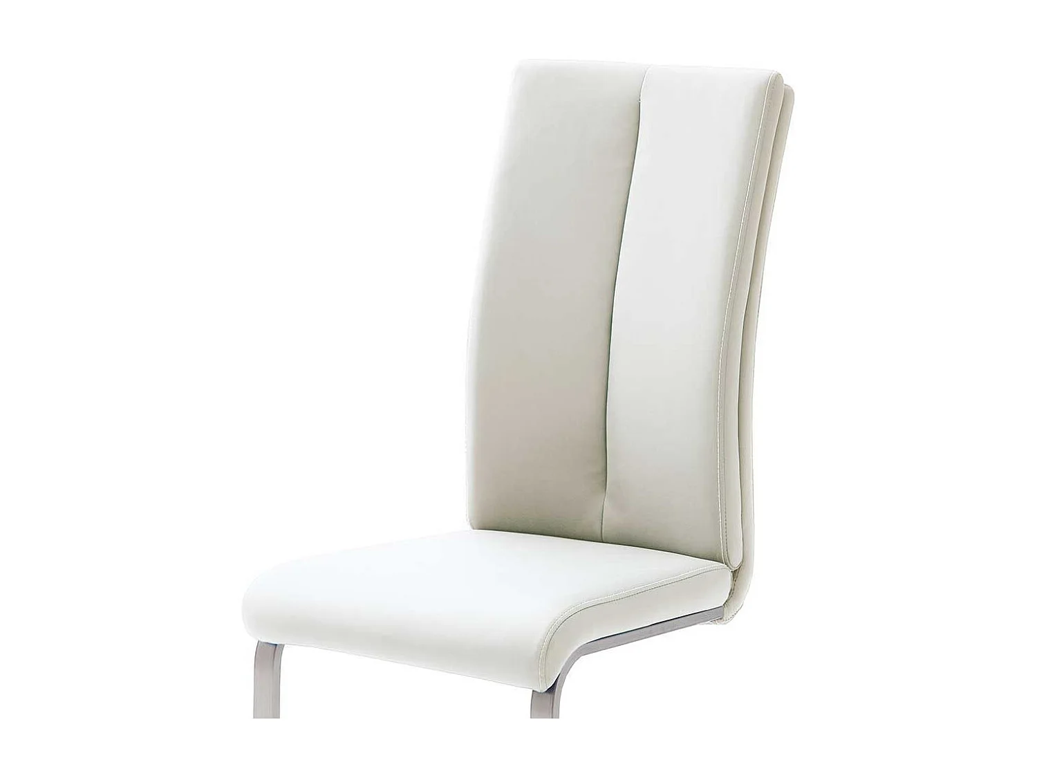 Schwingstuhl in Kunstleder Weiß Edelstahl (4er Set)