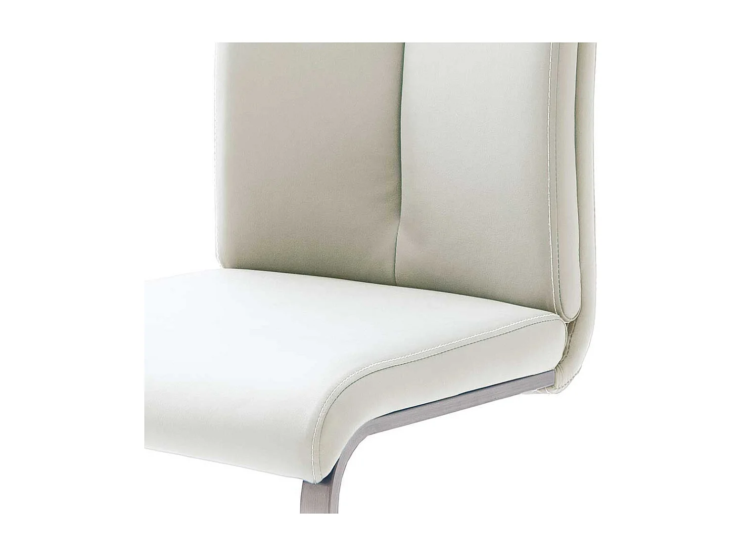 Schwingstuhl in Kunstleder Weiß Edelstahl (4er Set)