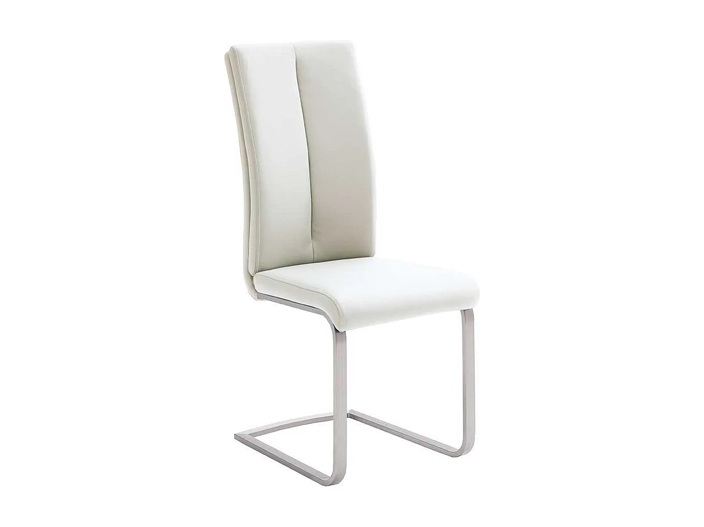 Schwingstuhl in Kunstleder Weiß Edelstahl (4er Set)