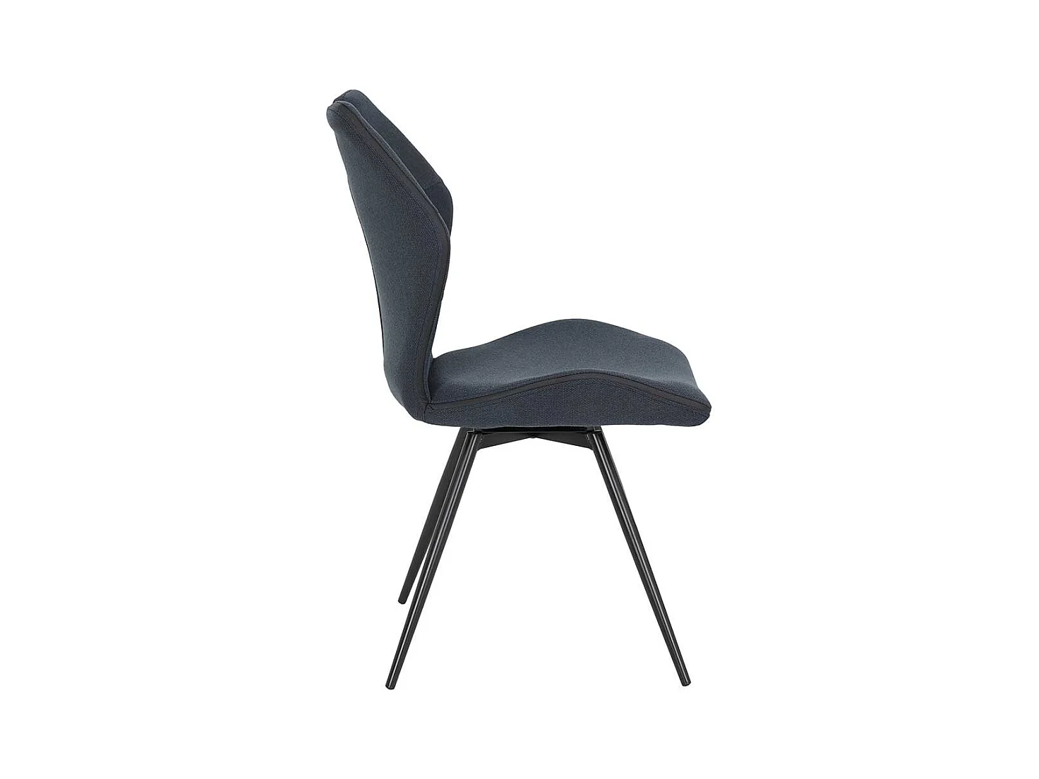 Küchenstühle drehbar in Dunkelblau und Schwarz Gestell aus Metall (Set)