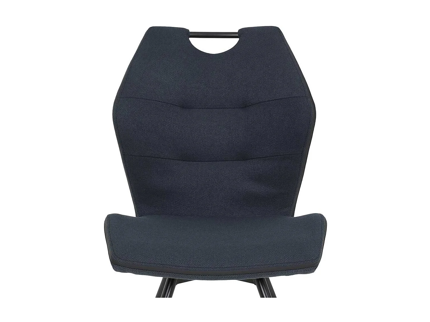 Küchenstühle drehbar in Dunkelblau und Schwarz Gestell aus Metall (Set)