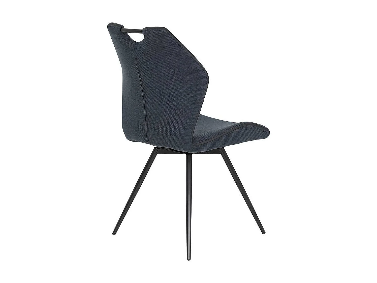 Küchenstühle drehbar in Dunkelblau und Schwarz Gestell aus Metall (Set)