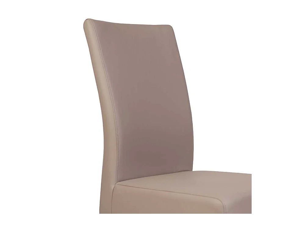 Stühle in Beige Kunstleder Freischwinger Gestell aus Edelstahl (2er Set)